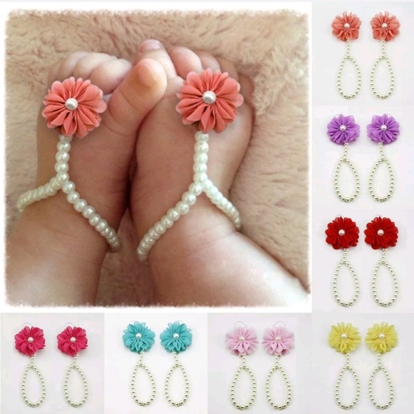 🎉HP🎉 3/$15 Baby shoeless sandals CORAL- more coming - Picture 2 of 4